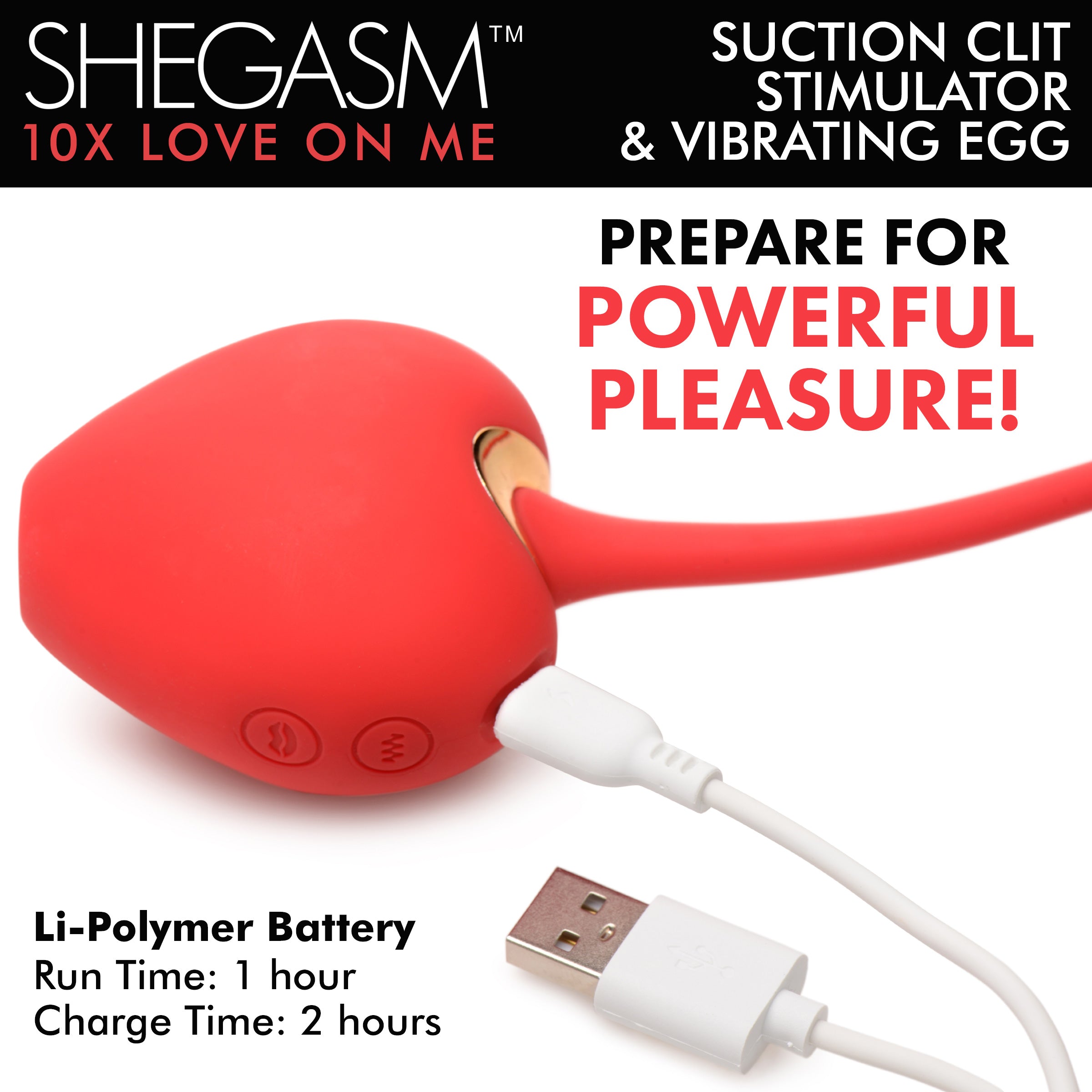 10X Love on Me Suction Clit Stimulator and Vibrating Egg