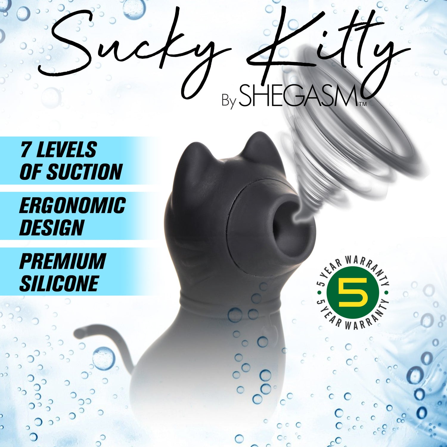 Sucky Kitty Silicone Clitoral Stimulator - Black