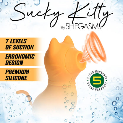 Sucky Kitty Silicone Clitoral Stimulator - Orange