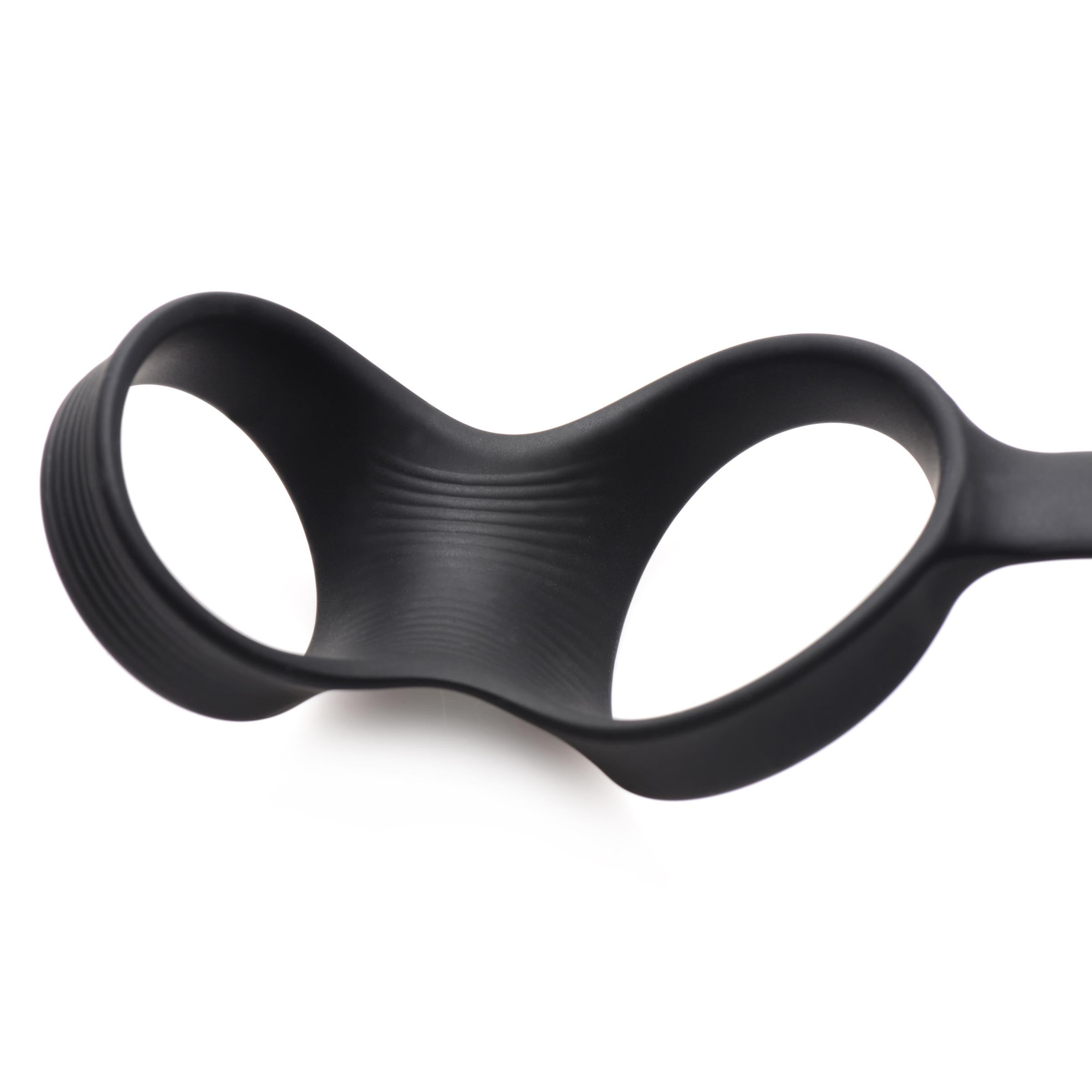 10X Inflatable and Vibrating Prostate Plug with Cock and Ball Ring