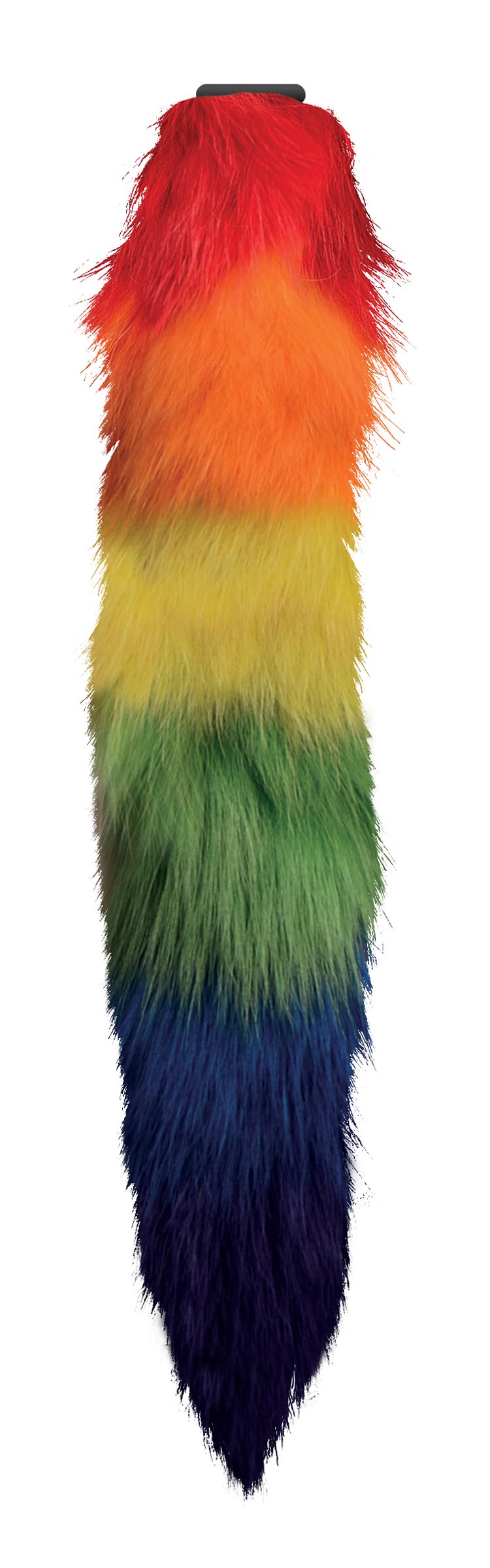 Small Anal Plug with Interchangeable Fox Tail - Rainbow