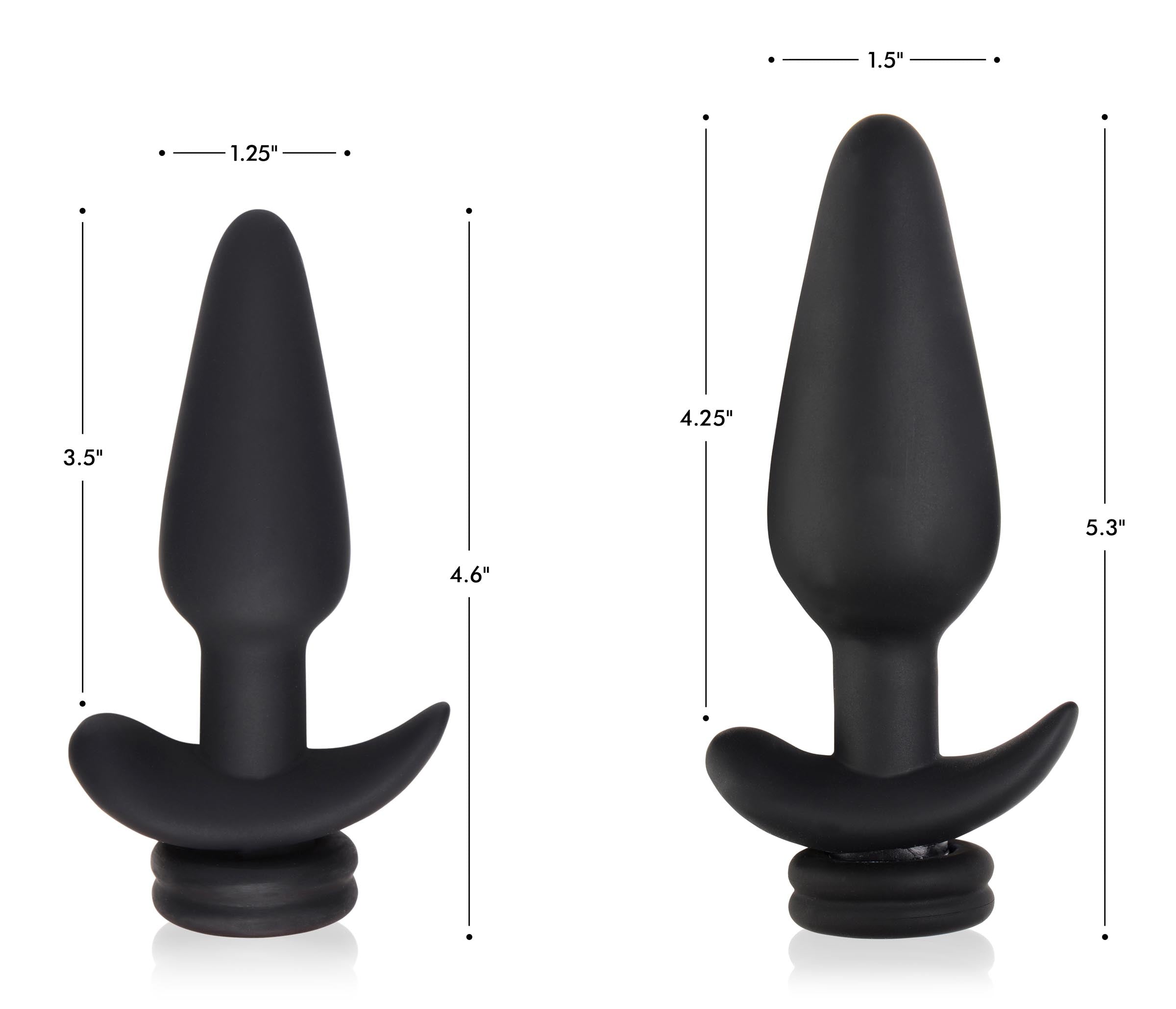 Small Vibrating Anal Plug with Interchangeable Fox Tail - Black and White