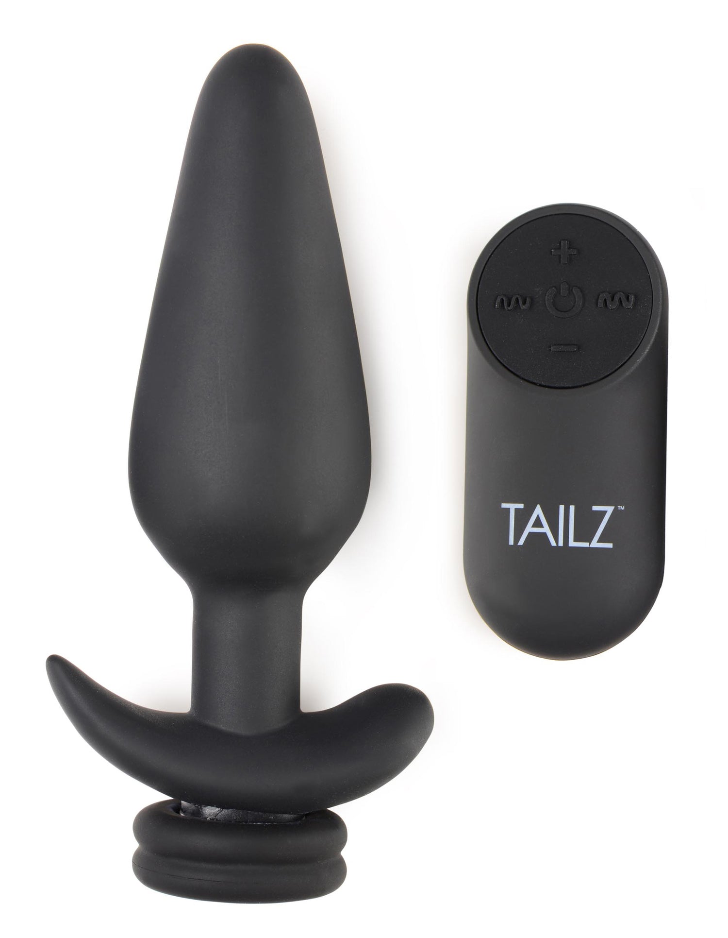 Interchangeable 10X Vibrating Silicone Anal Plug with Remote - Large