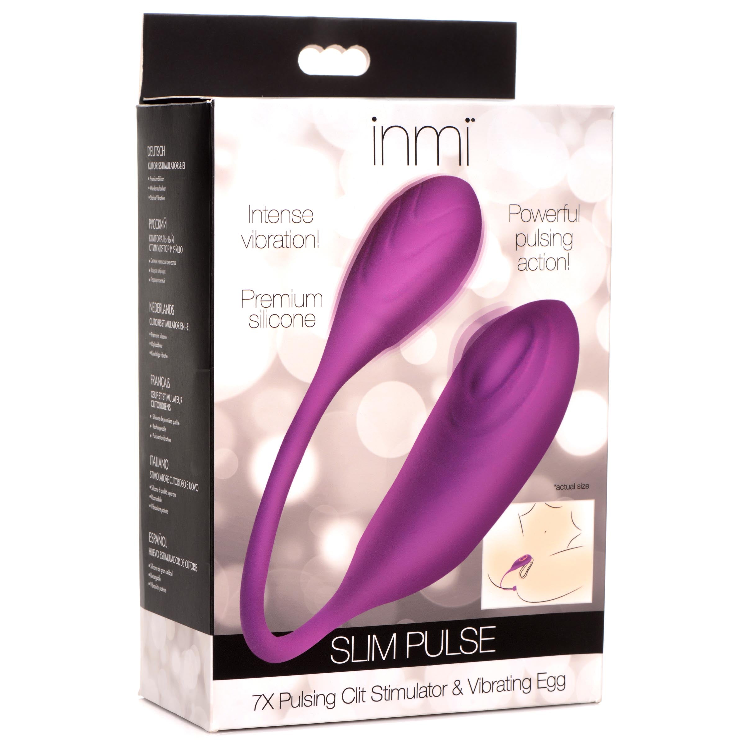 Slim Pulse 7X Pulsating Silicone Clit Stimulator and Vibrating Egg