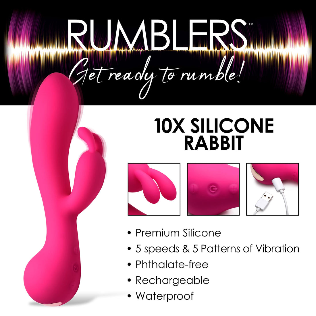 10X Rabbit Silicone Vibrator