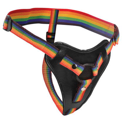 Rainbow Strap On Harness with Silicone O-Rings