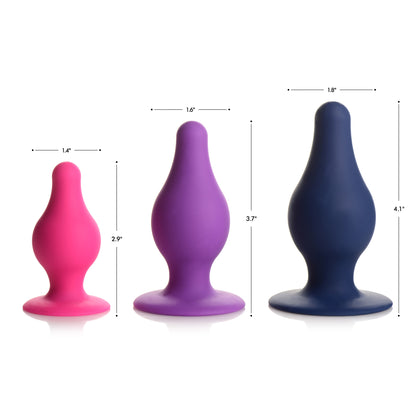 Squeezable Tapered Medium Anal Plug - Purple