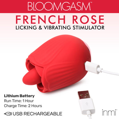 10X French Rose Licking and Vibrating Stimulator