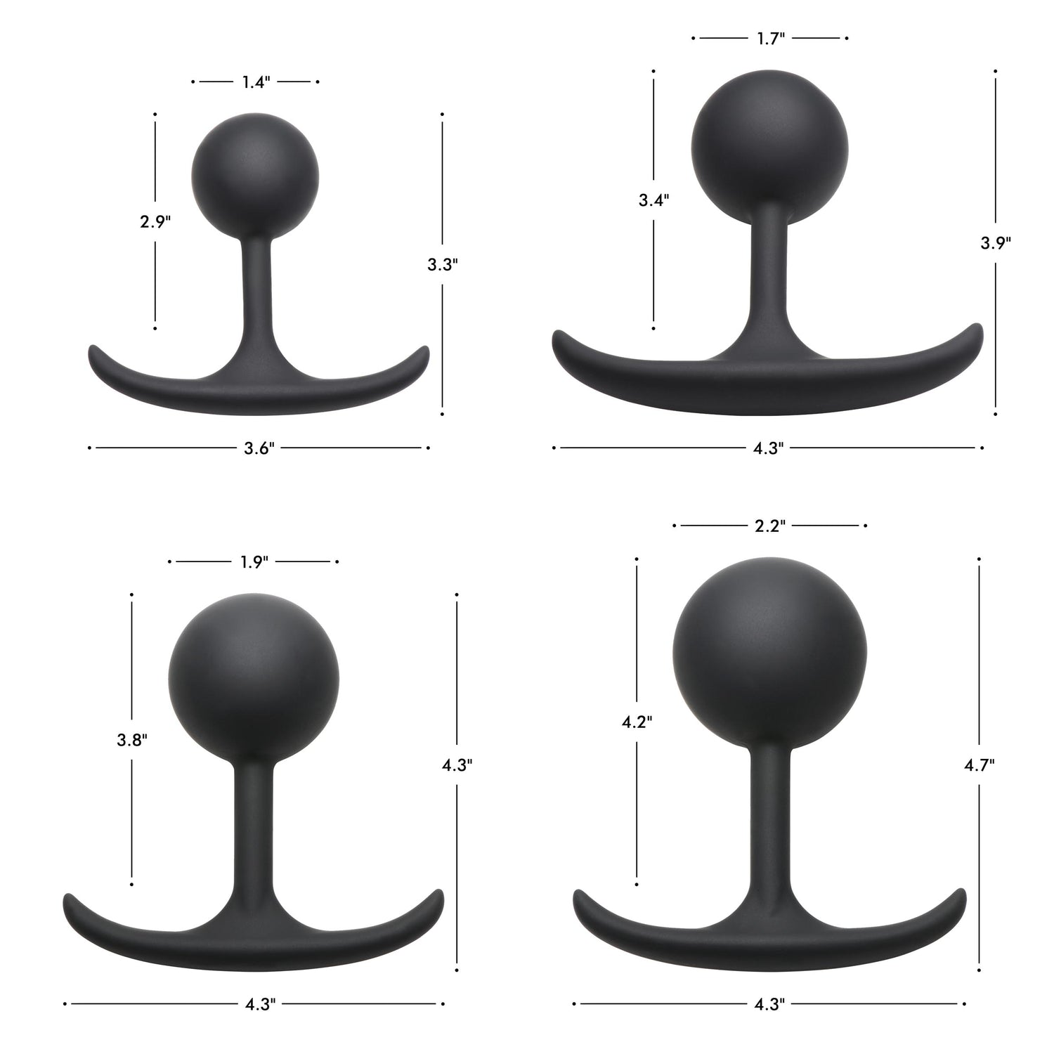 Premium Silicone Round Weighted Anal Plug - Medium