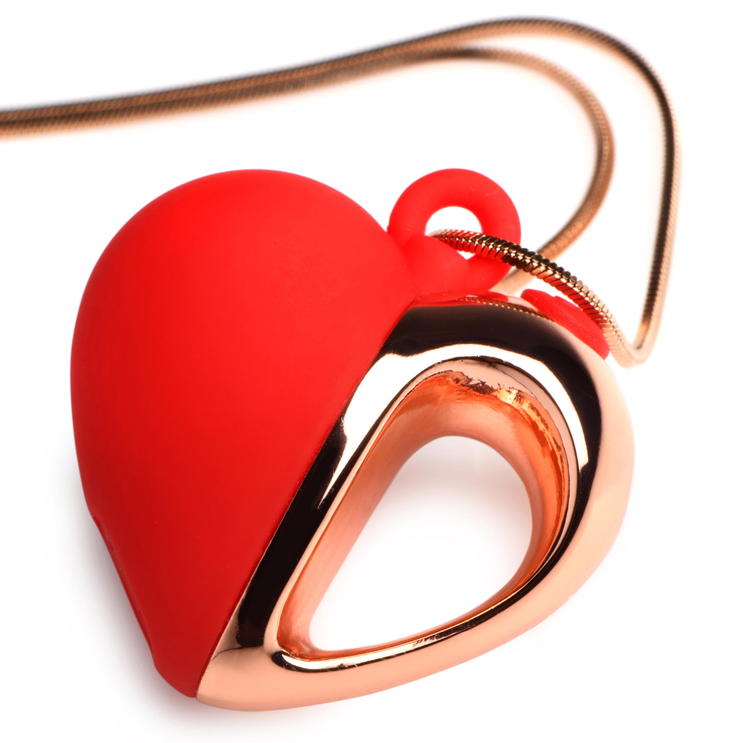 10X Vibrating Silicone Heart Necklace