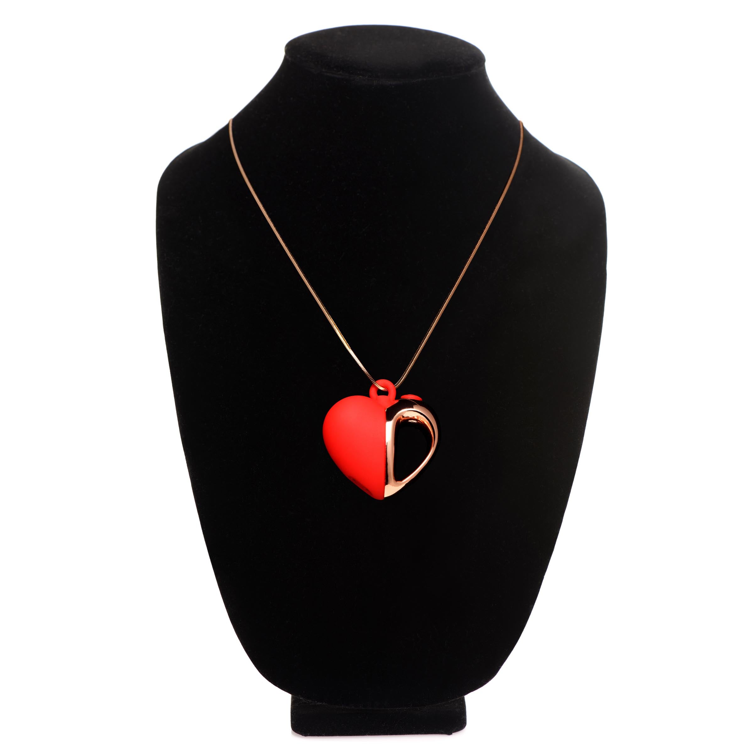 10X Vibrating Silicone Heart Necklace