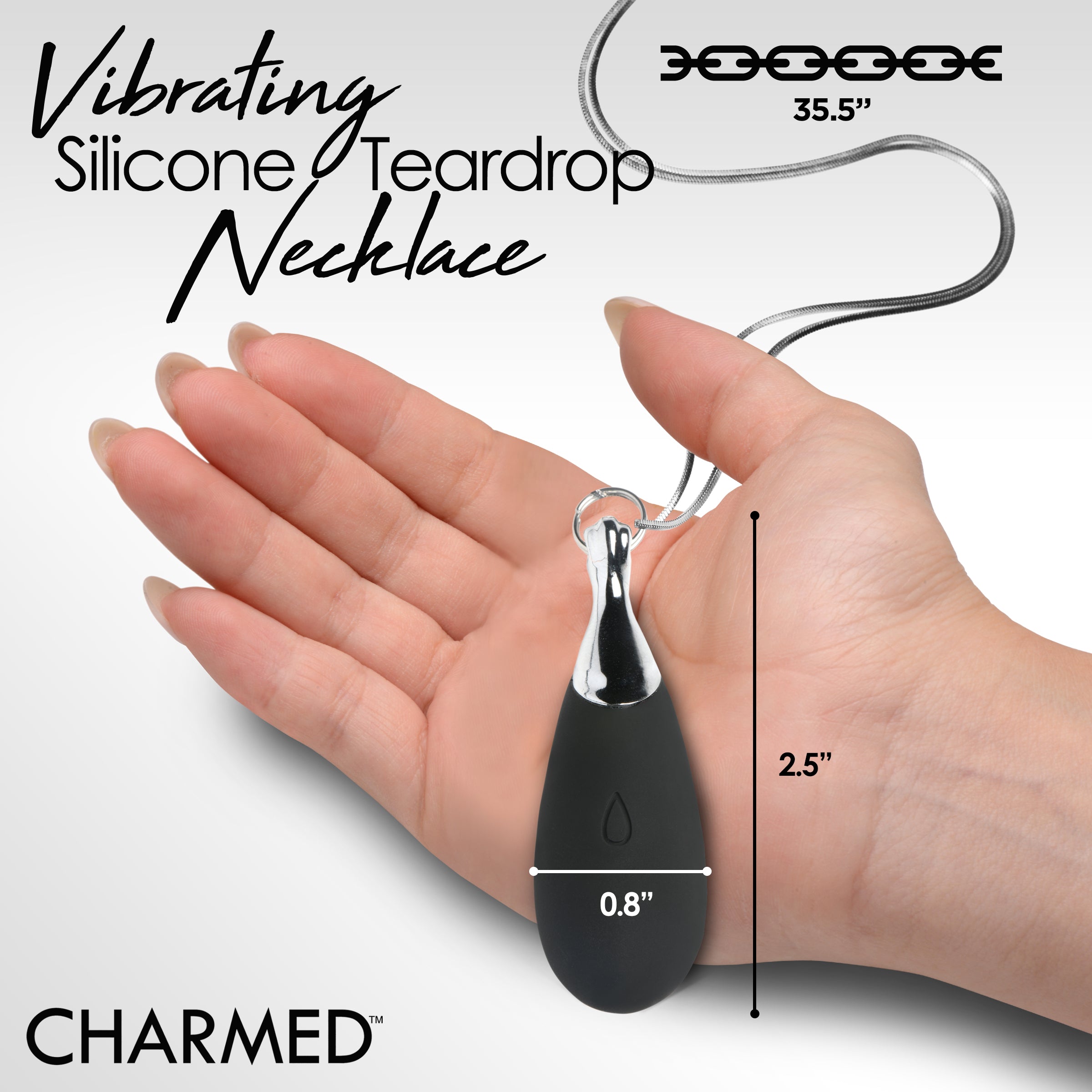 10X Vibrating Silicone Teardrop Necklace