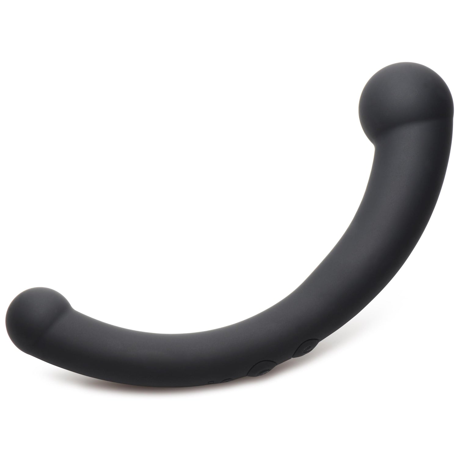 10X Vibra-Crescent Vibrating Silicone Dual-Ended Dildo - Black