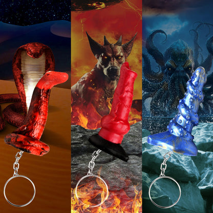 Hell-Hound, Lord Kraken, &amp; King Cobra Silicone Keychain Set