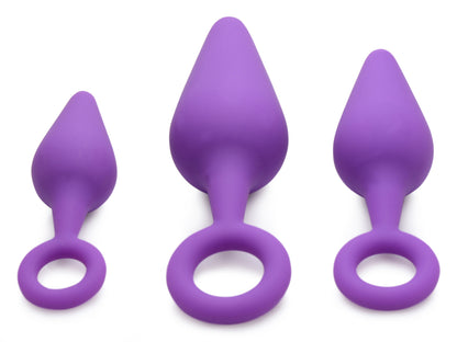 Rump Ringers 3 Piece Silicone Anal Plug Set - Purple