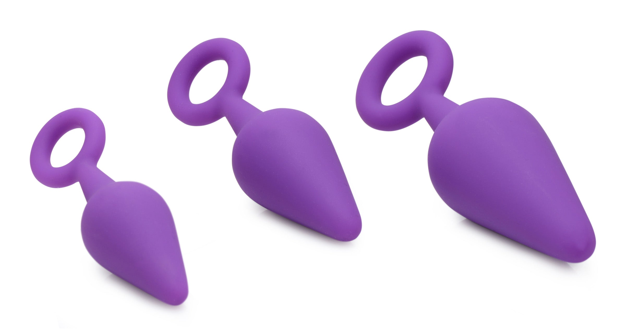 Rump Ringers 3 Piece Silicone Anal Plug Set - Purple