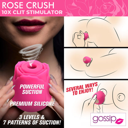 10X Rose Crush Silicone Clitoral Stimulator