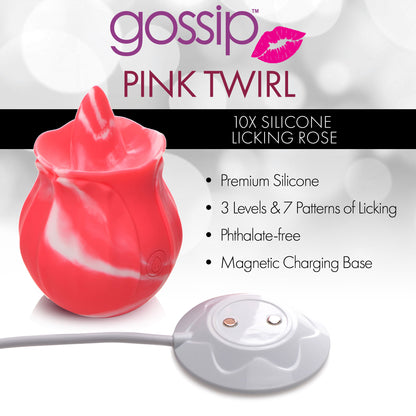 10X Pink Twirl Silicone Licking Rose