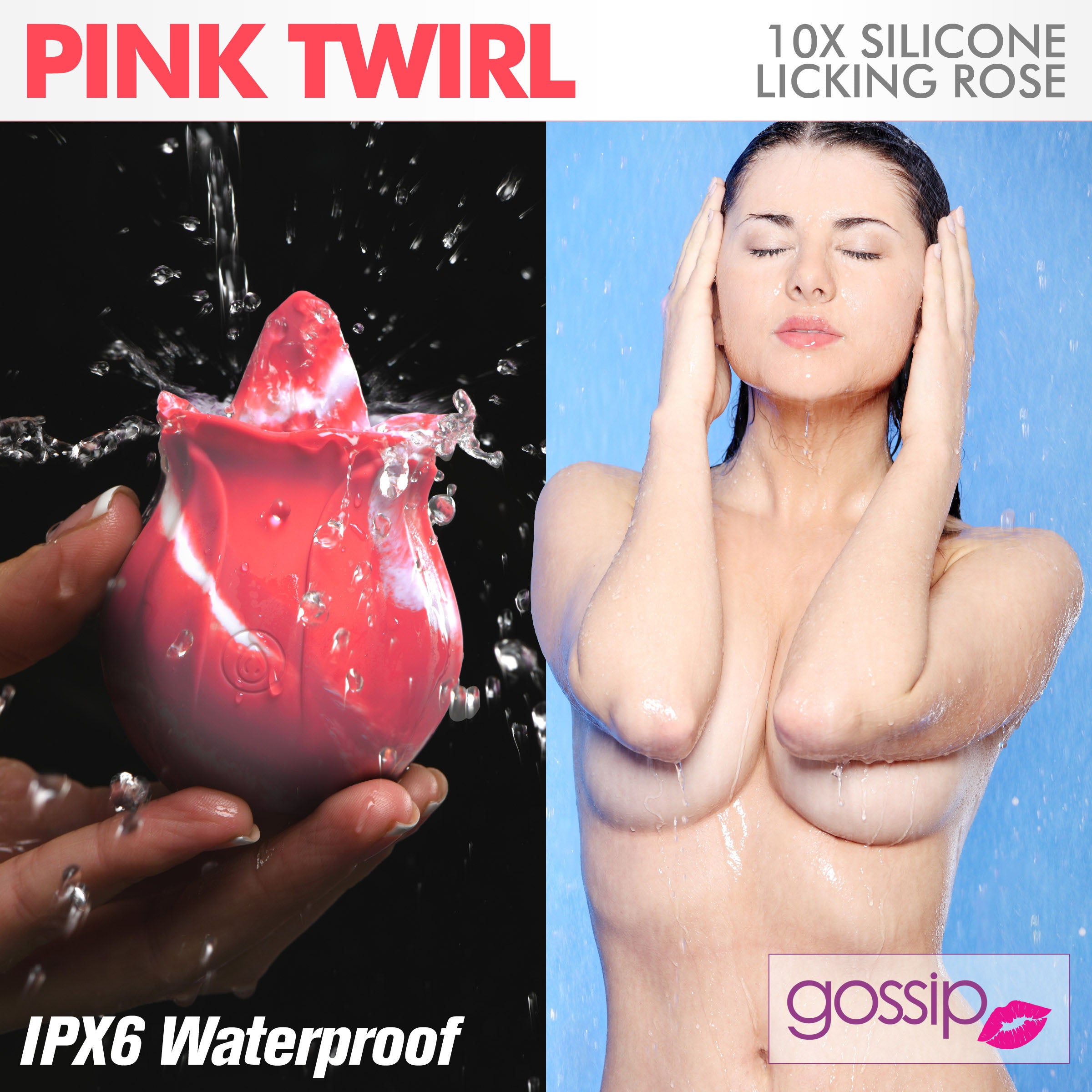 10X Pink Twirl Silicone Licking Rose