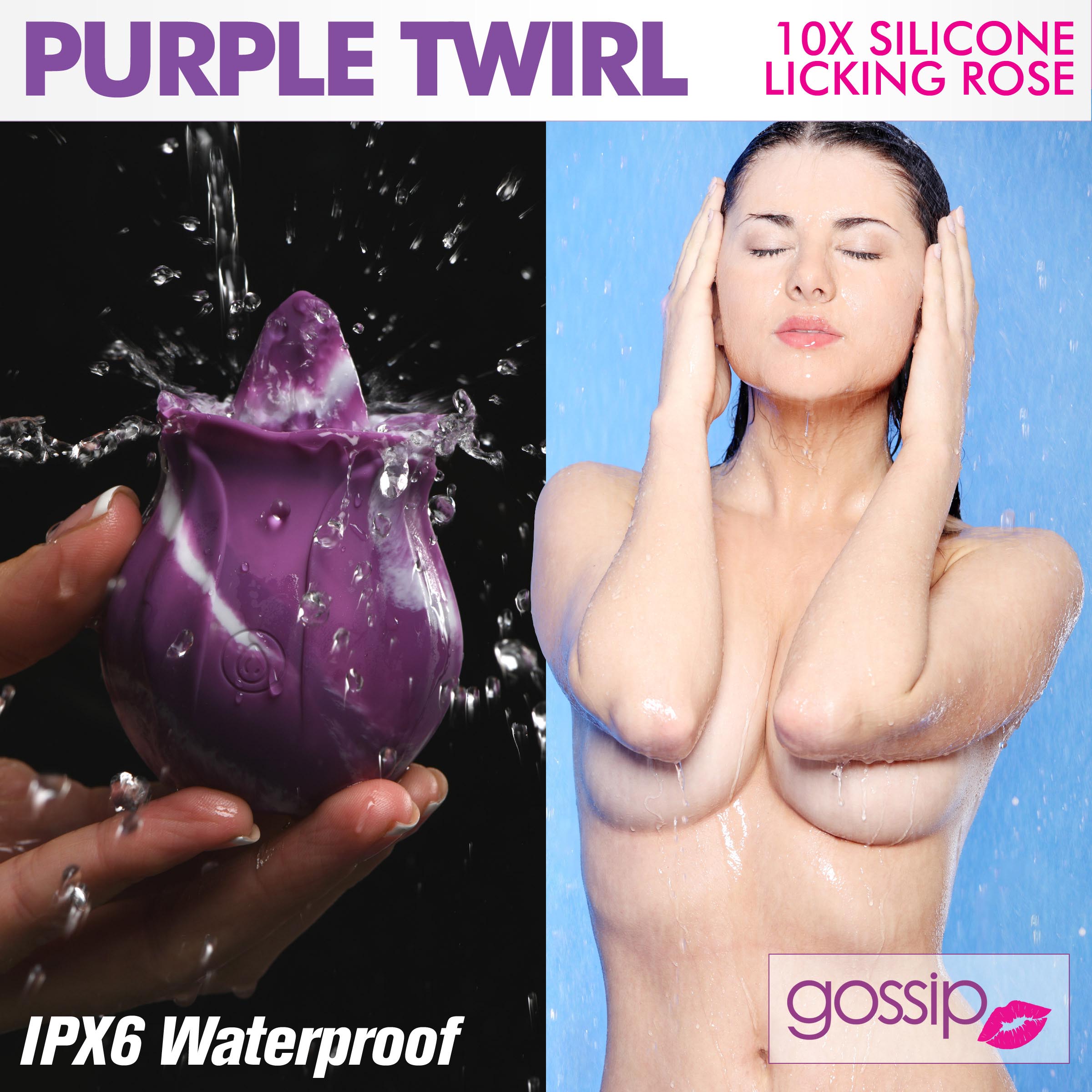 10X Purple Twirl Silicone Licking Rose