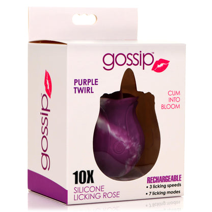 10X Purple Twirl Silicone Licking Rose