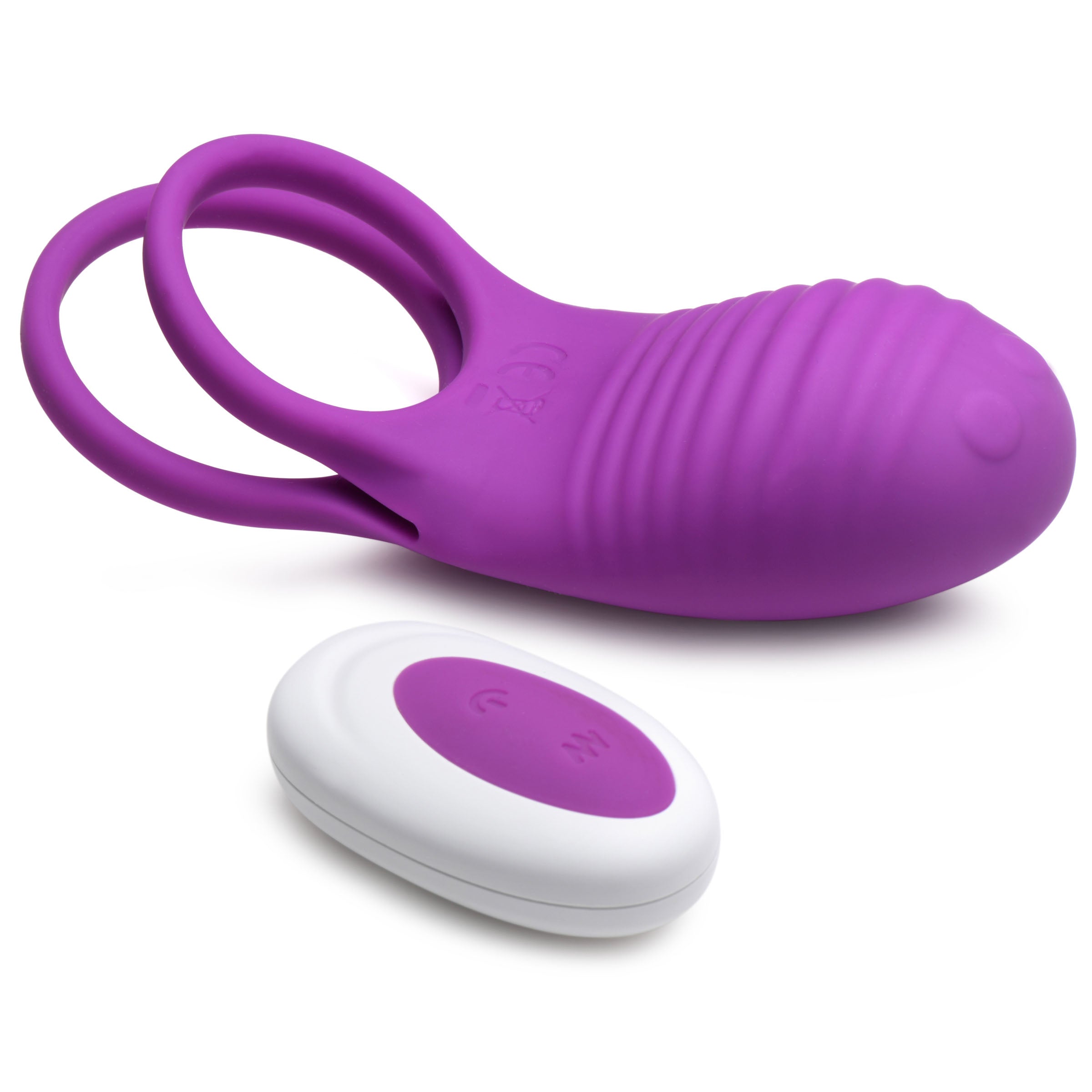 Love Loops 10X Silicone Cock Ring with Remote - Purple