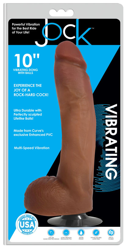 Jock Medium Vibrating Dildo with Balls - 10 Inch