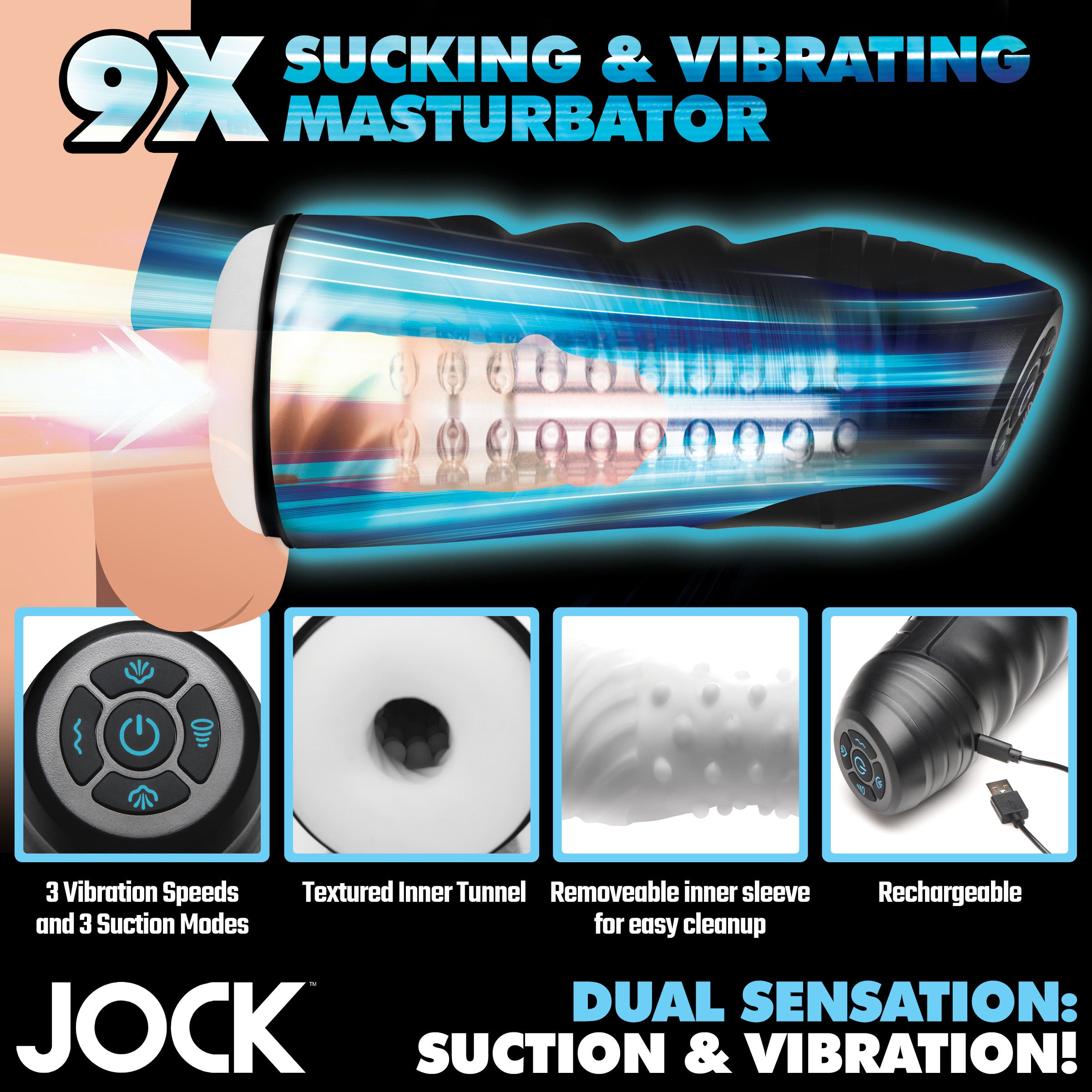 9X Sucking and Vibrating Masturbator