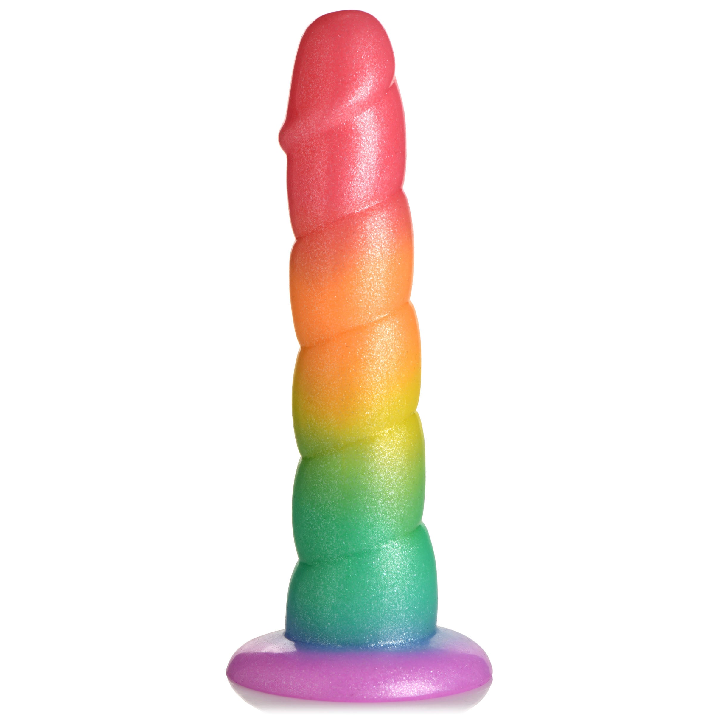 Swirl Rainbow Silicone Dildo