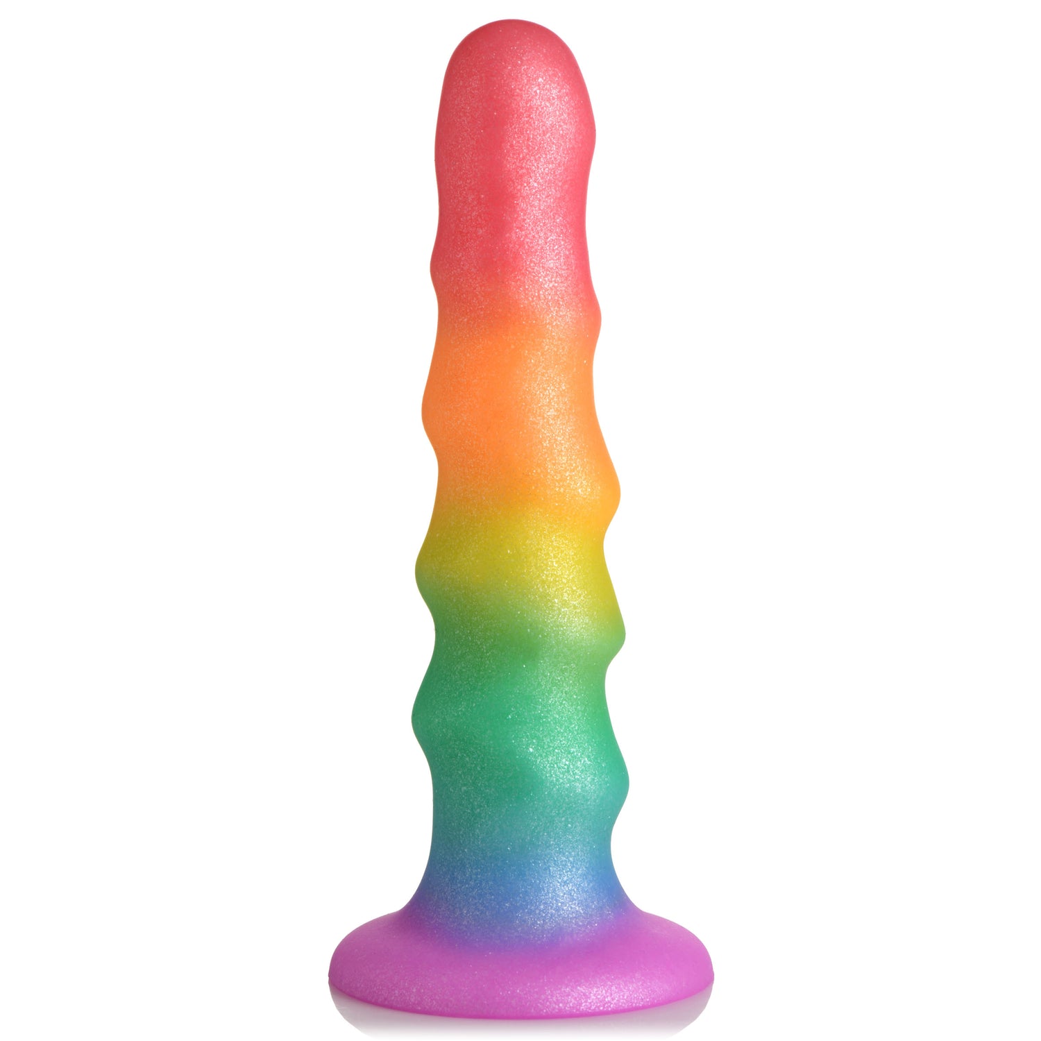 Zigzag Rainbow Silicone Dildo