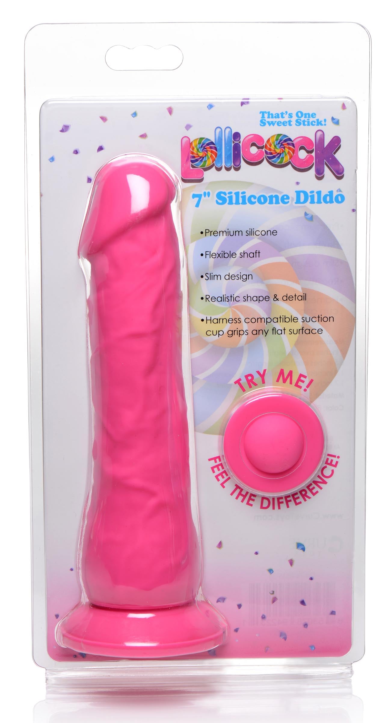 7 Inch Silicone Dildo - Cherry