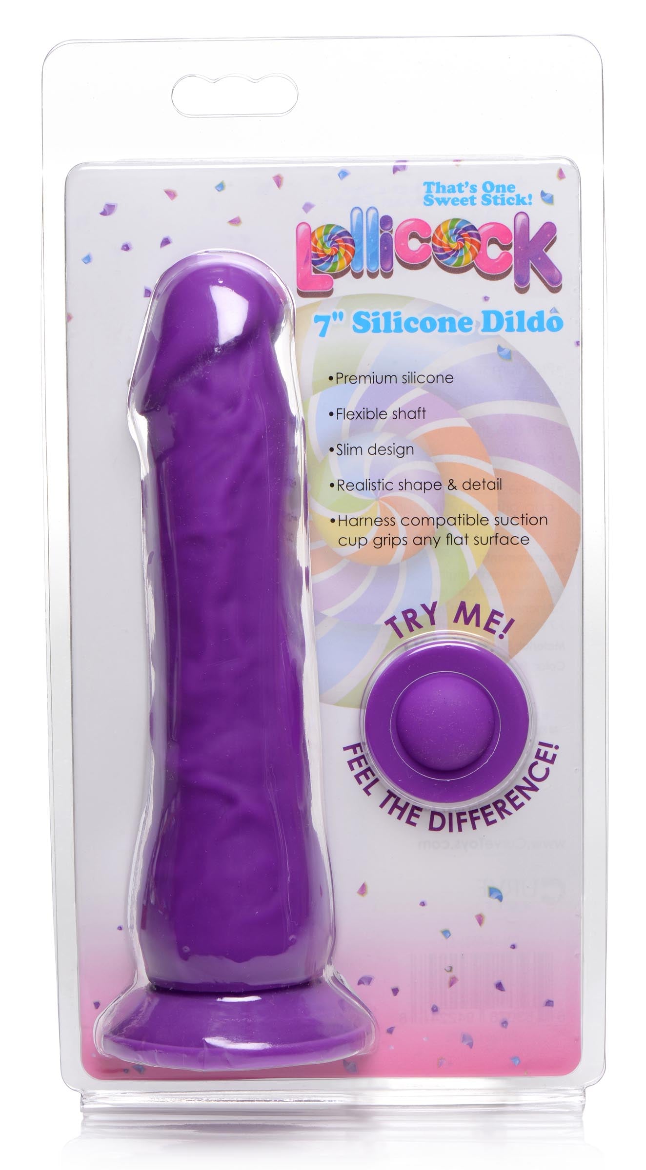 7 Inch Silicone Dildo - Grape