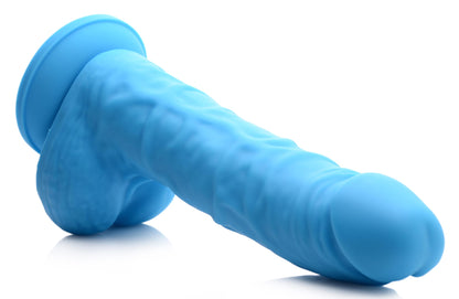 7 Inch Silicone Dildo with Balls - Berry