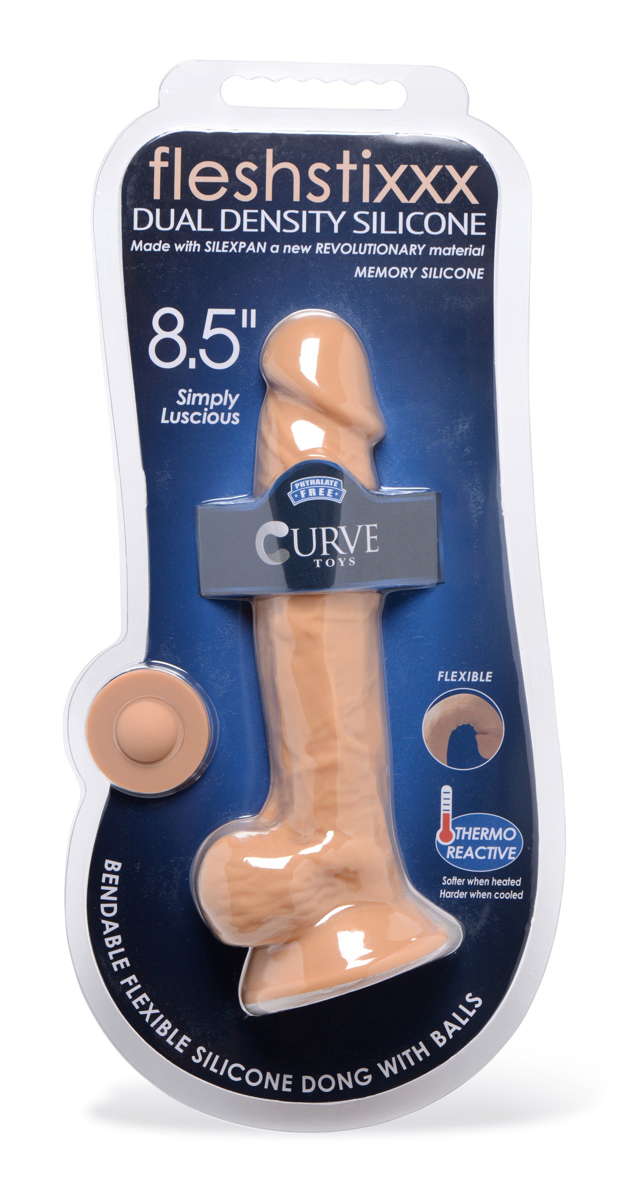 Silexpan Medium Hypoallergenic Silicone Dildo with Balls - 8.5 Inch