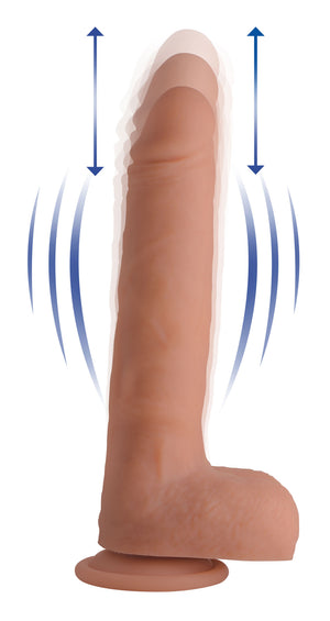 Vibrating & Thrusting Remote Control Silicone Dildo - 9 Inch