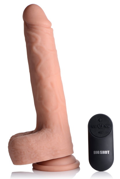 Vibrating &amp; Thrusting Remote Control Silicone Dildo - 10 Inch