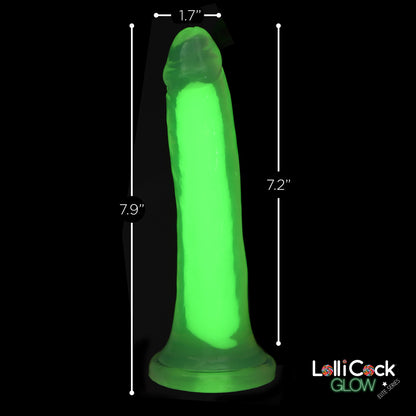 7 Inch Glow-in-the-Dark Silicone Dildo - Green