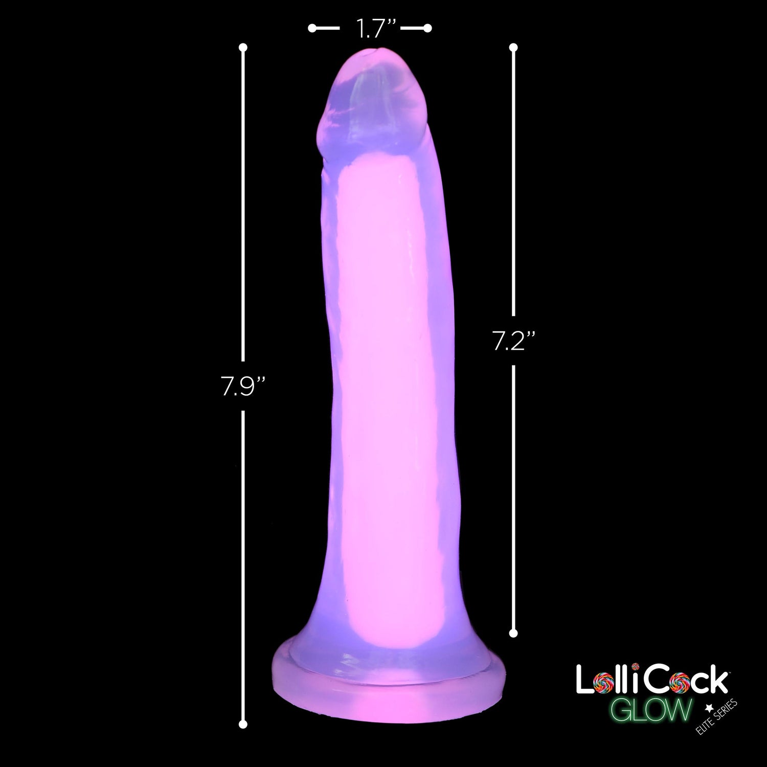 7 Inch Glow-in-the-Dark Silicone Dildo - Pink