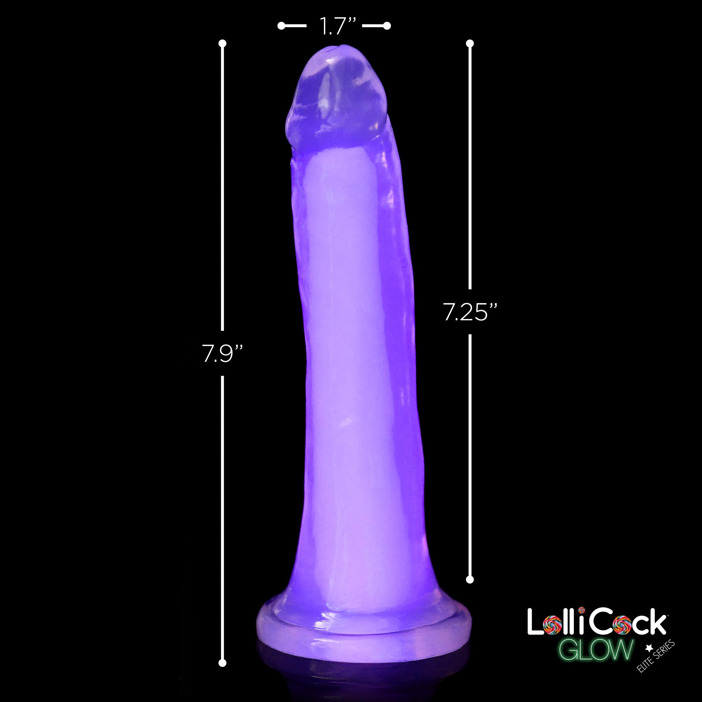 7 Inch Glow-in-the-Dark Silicone Dildo - Purple