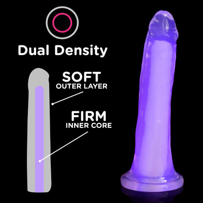 7 Inch Glow-in-the-Dark Silicone Dildo - Purple