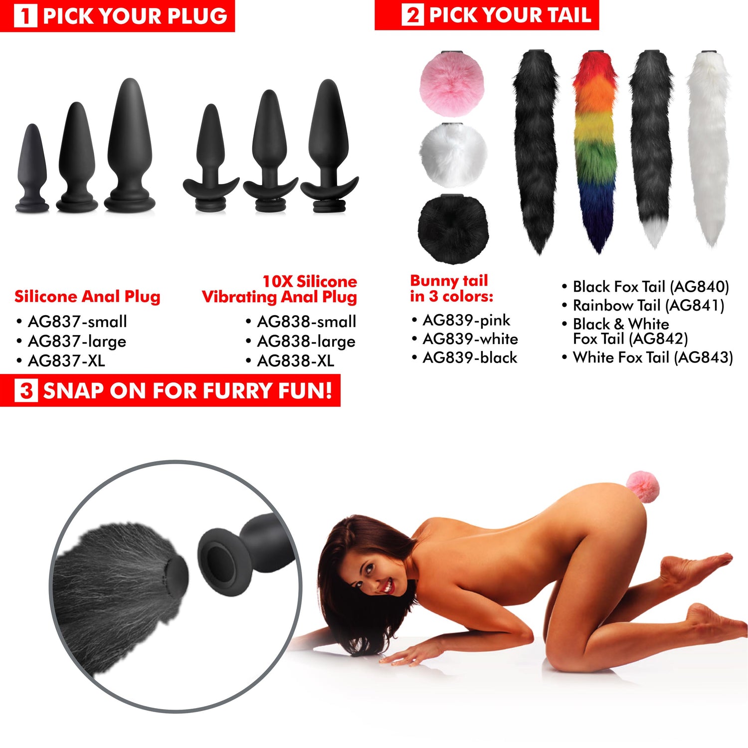 Interchangeable 10X Vibrating Silicone Anal Plug with Remote - XL