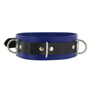 Strict Leather Deluxe Locking Collar - Blue and Black