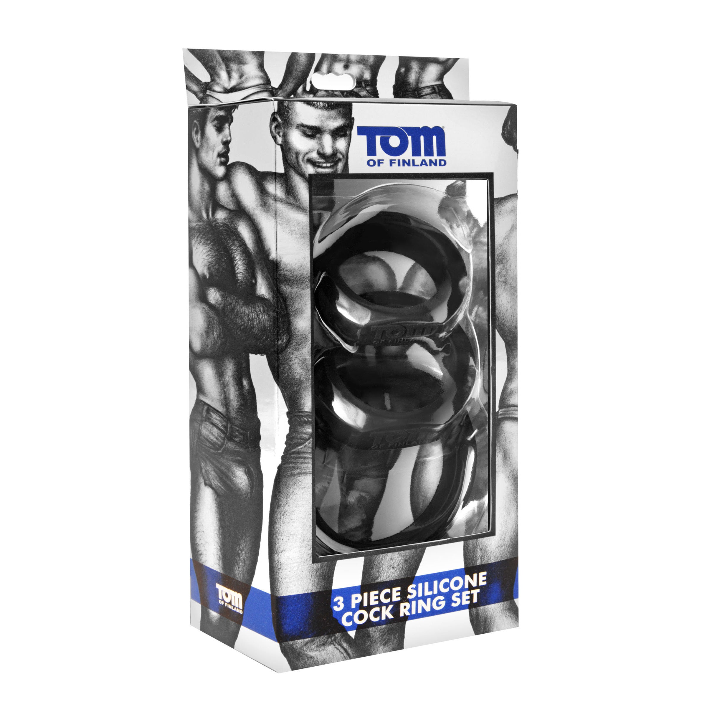 Tom of Finland 3 Piece Silicone Cock Ring Set - Black